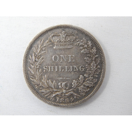 43 - Victoria Young Head Shilling 1864, a magnificent example, Extremely Fine and beautifully toned