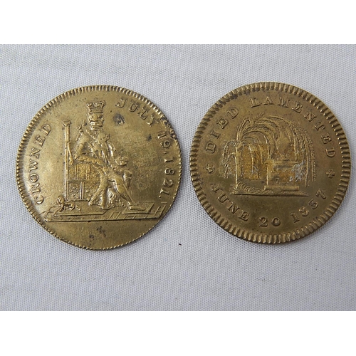 54 - George IV and William IV Gilt Medallions, a stunning pair, Extremely Fine