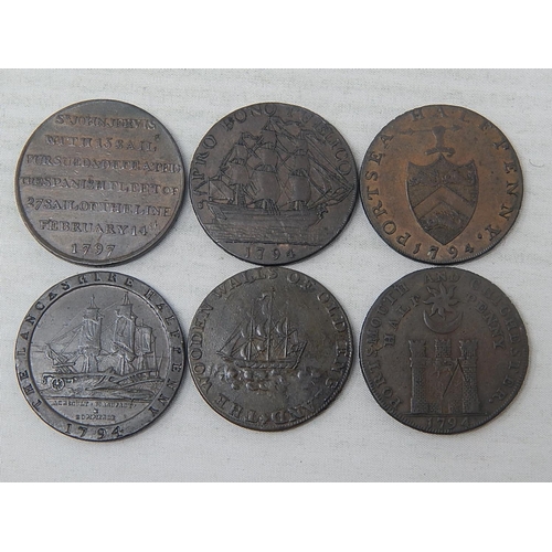 58 - 1794-5 Halfpenny Token; 1794 Promissory Halfpenny; 1797 Sailing Token; 1794 Portsea Halfpenny; 1794 ... 