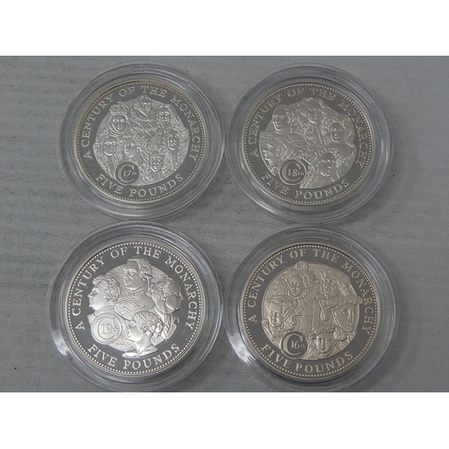 83 - Century of the Monarchy 4 x Silver £5 coins