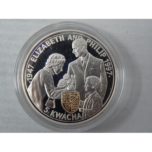 84 - Golden Wedding Sterling (.925) Silver 12 x One Ounce Proof coins with gold plated cameo with COAs