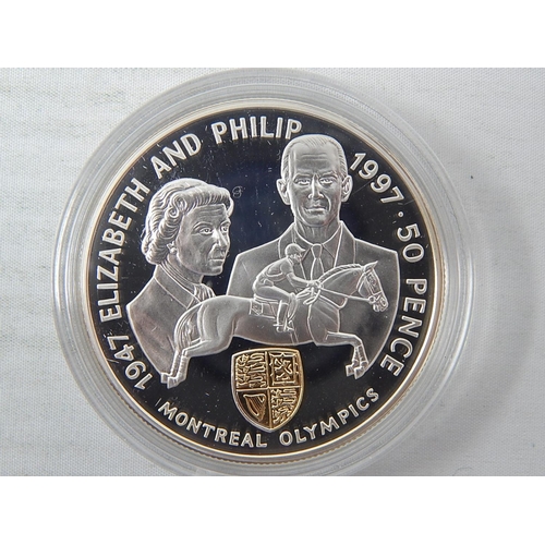 84 - Golden Wedding Sterling (.925) Silver 12 x One Ounce Proof coins with gold plated cameo with COAs