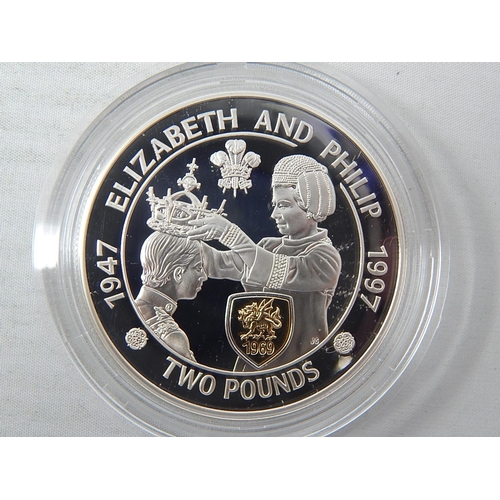 84 - Golden Wedding Sterling (.925) Silver 12 x One Ounce Proof coins with gold plated cameo with COAs