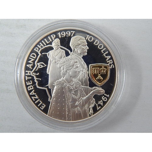 84 - Golden Wedding Sterling (.925) Silver 12 x One Ounce Proof coins with gold plated cameo with COAs