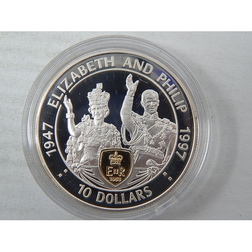 84 - Golden Wedding Sterling (.925) Silver 12 x One Ounce Proof coins with gold plated cameo with COAs