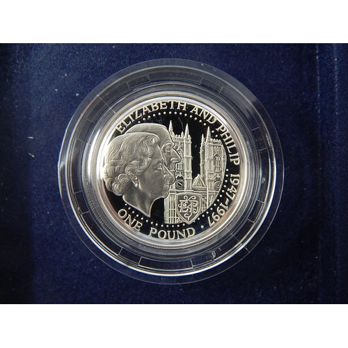 85 - Golden Wedding Sterling (.925) Silver 10 x One Ounce Proof coins, together with 2 x smaller coins mo... 