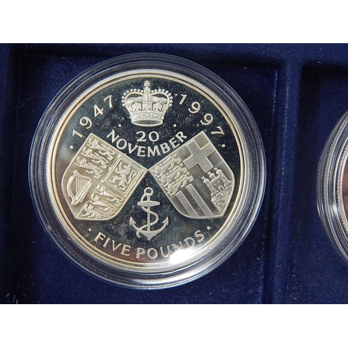 85 - Golden Wedding Sterling (.925) Silver 10 x One Ounce Proof coins, together with 2 x smaller coins mo... 