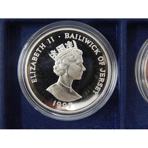 85 - Golden Wedding Sterling (.925) Silver 10 x One Ounce Proof coins, together with 2 x smaller coins mo... 