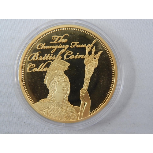 89 - Guernsey 2000 Silver Proof & Gold Plated 'Nugget with COA; The Changing Face of British Coinage 1 oz... 