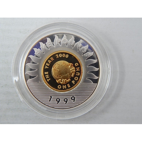 89 - Guernsey 2000 Silver Proof & Gold Plated 'Nugget with COA; The Changing Face of British Coinage 1 oz... 