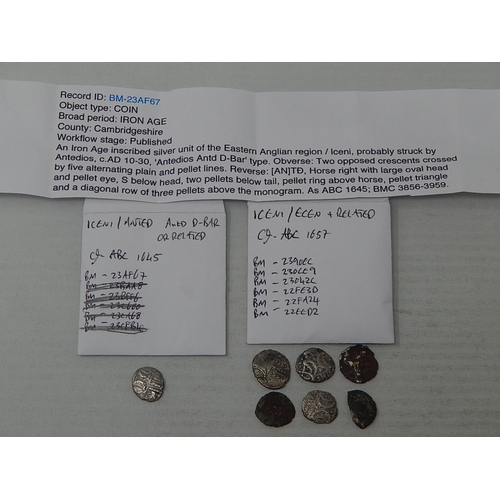 178 - IRON AGE coins (7) all identified and written up by British Museum