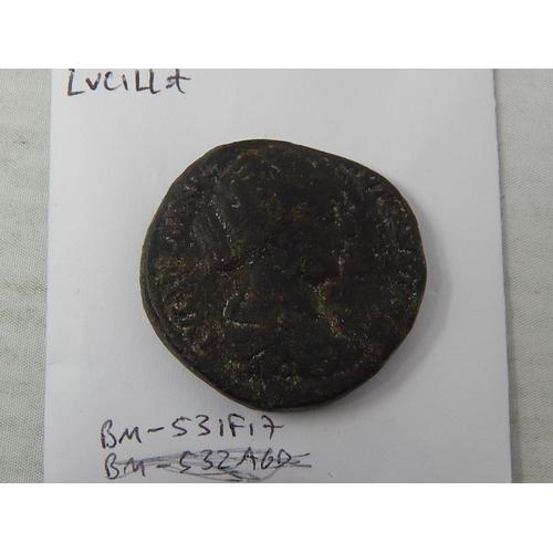 205 - Roman Sestertius of Lucilla (AD 164-169) dating to the period AD 164-169 IVNONI [LVCINAE] (Reece per... 