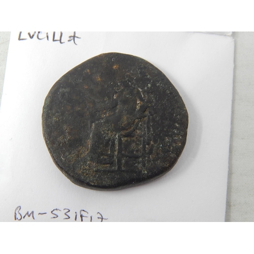 205 - Roman Sestertius of Lucilla (AD 164-169) dating to the period AD 164-169 IVNONI [LVCINAE] (Reece per... 