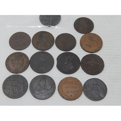 218 - George III Copper Halfpenny 1806; 18th Century Copper Tokens various types (13) generally Fine to Ve... 