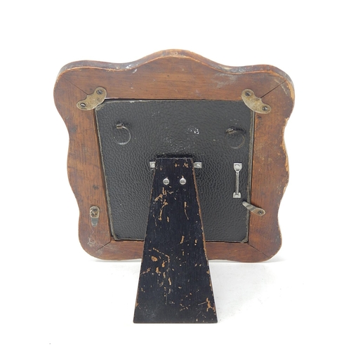 30 - Edwardian Silver Photograph Frame with Easel Oak Back: Hallmarked Chester 1906 by W.J Myatt & Co: Me...