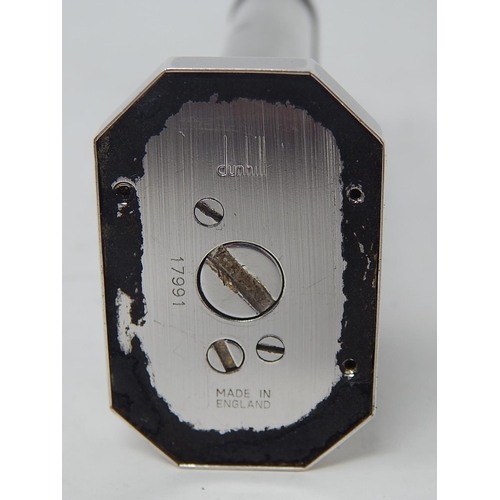 60 - Dunhill Silver Plated Desk Lighter. Measures 15cm high: From a Private Collection.