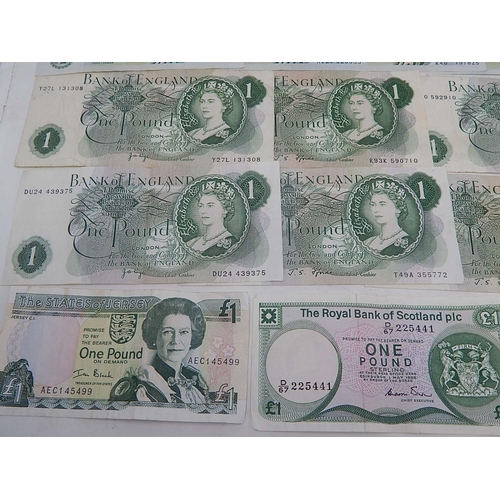 98 - Quantity of £1 Notes & Ten Shilling Notes: Face Value £30.50