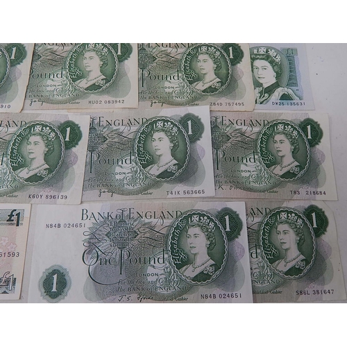 98 - Quantity of £1 Notes & Ten Shilling Notes: Face Value £30.50