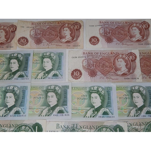 98 - Quantity of £1 Notes & Ten Shilling Notes: Face Value £30.50