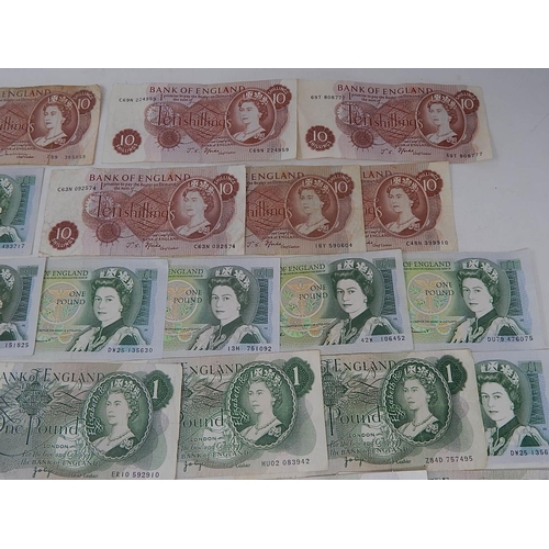 98 - Quantity of £1 Notes & Ten Shilling Notes: Face Value £30.50