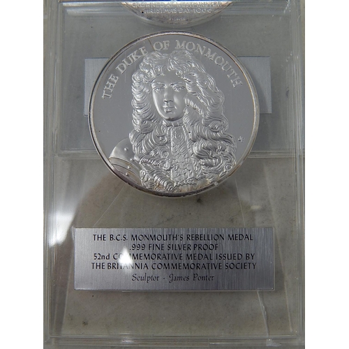 101 - 2.5 KGS OF PURE SILVER. Full set of 60 commemorative medals in 0.999 silver, issued by the Britannia... 