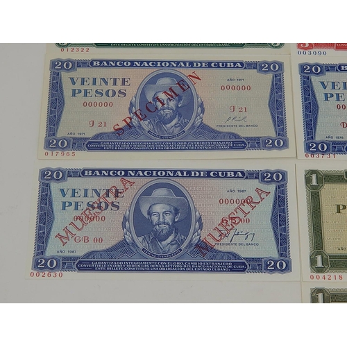 84 - Rare Collection of Specimen Banknotes: All with Serial Numbers 000000: Banco Nacional De Cuba: Indiv... 