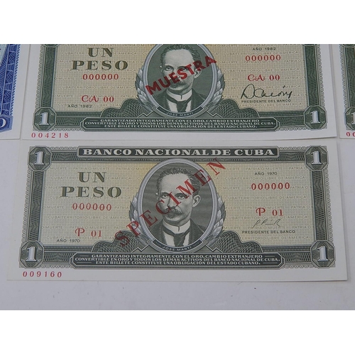 84 - Rare Collection of Specimen Banknotes: All with Serial Numbers 000000: Banco Nacional De Cuba: Indiv... 