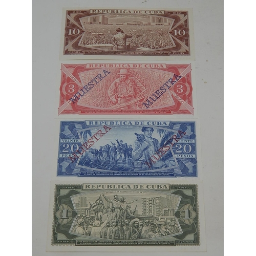 84 - Rare Collection of Specimen Banknotes: All with Serial Numbers 000000: Banco Nacional De Cuba: Indiv... 