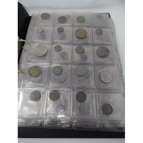 1 - Large collection of World Coins in black collectors album, some Silver and better examples noted