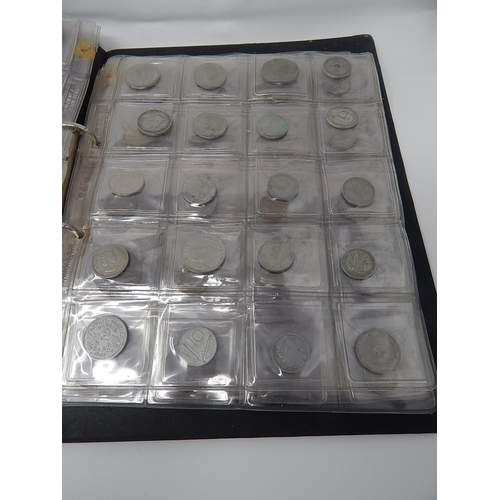 1 - Large collection of World Coins in black collectors album, some Silver and better examples noted