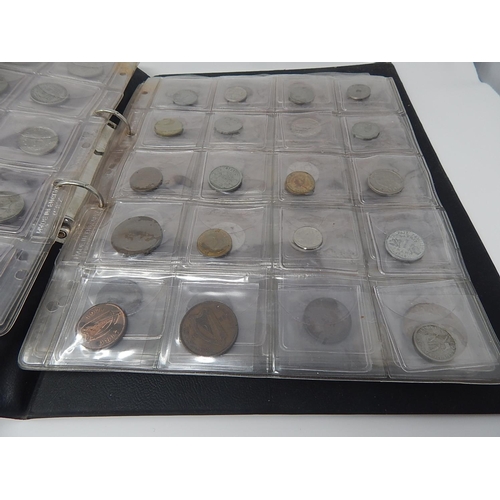 1 - Large collection of World Coins in black collectors album, some Silver and better examples noted