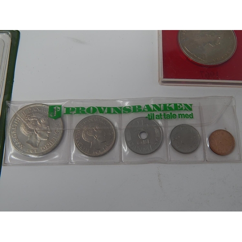 21 - Denmark 1975 Mint set in pack; Rare Brilon Silver Commemorative Medal in presentation case; Churchil... 