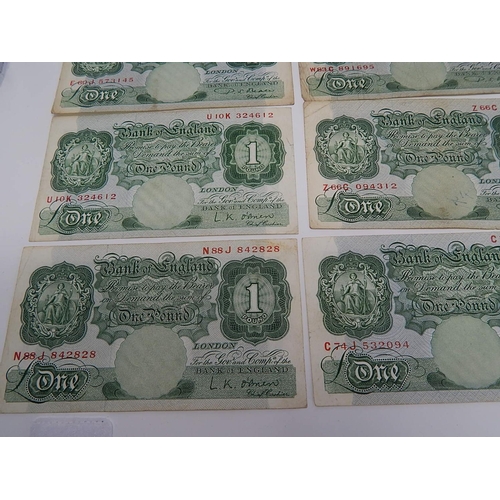 25 - Collection of 17 x Peppiatt, Beale and O'Brian green £1 notes generally Fine, a few better