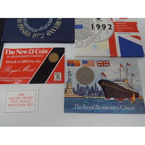 33 - 1990 Silver Proof Five Pence Two-Coin Set in Royal Mint case of issue wih COA; Emblems of Britain Br... 