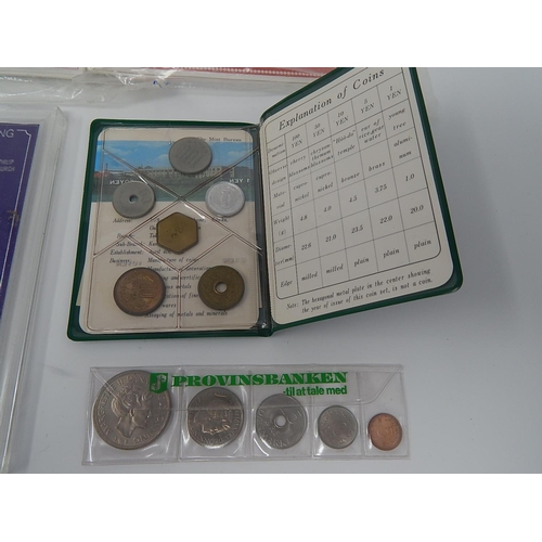 34 - 1972 Royal Silver Wedding coin set in Sandhill case; South Africa Mint Set 1969; Denmark Mint Set 19... 