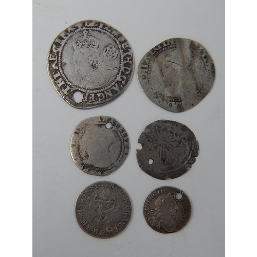 15 - Charles II Silver Maundy Twopence 1683; Charles II Silver Maundy Threepence 1681; Elizabeth I Hammer... 