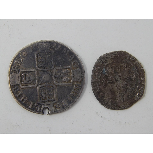 80 - Queen Anne Silver Sixpence 1711 together with a Charles I Silver Groat 1626-1644