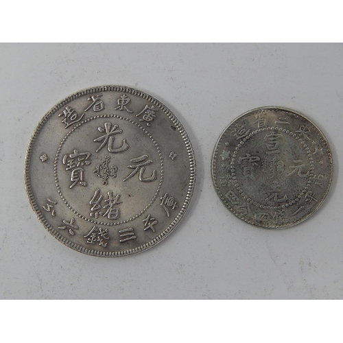 83 - Chinese Silver 50 Cents 1890-1905 together with a Silver 20 Cents 1907.