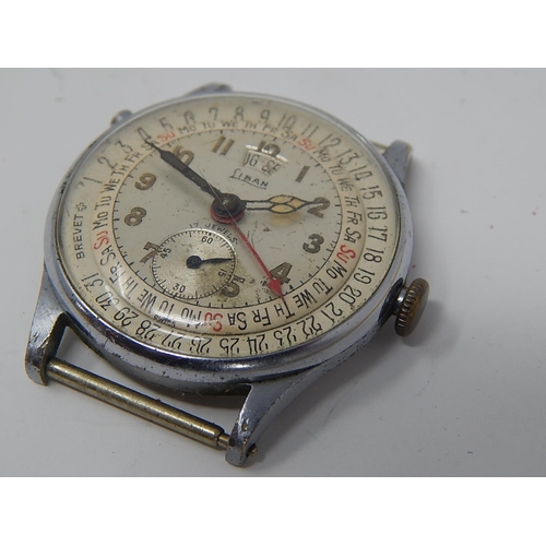 143 - SIBAN: 1950's Brevet Wristwatch: Currently Working but one winder crown missing.