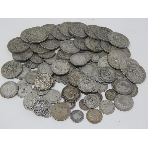 50D - Pre 1947 Silver Coinage to include Half Crowns, Florins, Shillings, Sixpences etc: Gross weight 606.... 