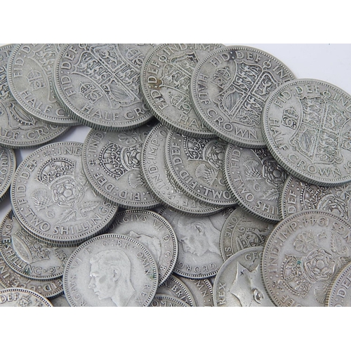 50D - Pre 1947 Silver Coinage to include Half Crowns, Florins, Shillings, Sixpences etc: Gross weight 606.... 