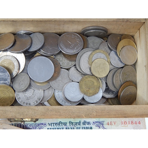 50H - Wooden Box containing a large number of British Pennies & Halfpennies together with a large quantity... 