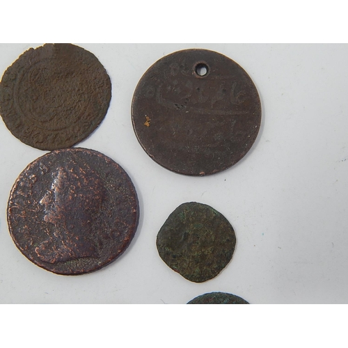 50J - Charles I Rose Farthing, Farthing 1674 together with further hammered & other coins. Various conditi... 