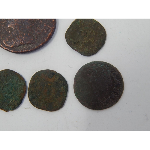 50J - Charles I Rose Farthing, Farthing 1674 together with further hammered & other coins. Various conditi... 