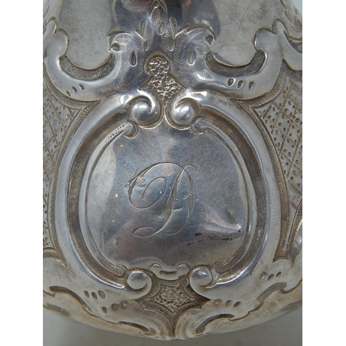 29 - Victorian Silver Cream Jug with Scroll Rococo Decoration Sitting on Three Angel Mask Feet: Hallmarke... 