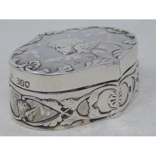 32 - Victorian Silver Ring Box to hold Five Rings: Hallmarked London 1897 by William Comyns