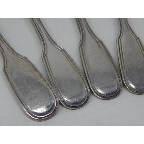 44 - Matched Set of Heavy Gauge Victorian Silver Tea Spoons, Various Dates & Makers, Each Measures 15cm.