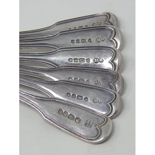 44 - Matched Set of Heavy Gauge Victorian Silver Tea Spoons, Various Dates & Makers, Each Measures 15cm.