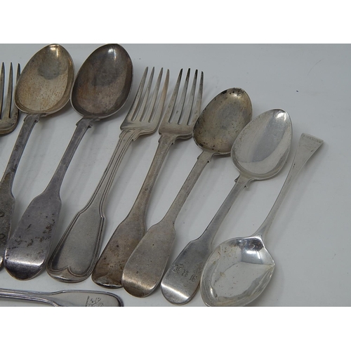 50 - Quantity of Georgian & Victorian Silver Flatware, Various Dates & Makers, Weight 24.05oz (748g)