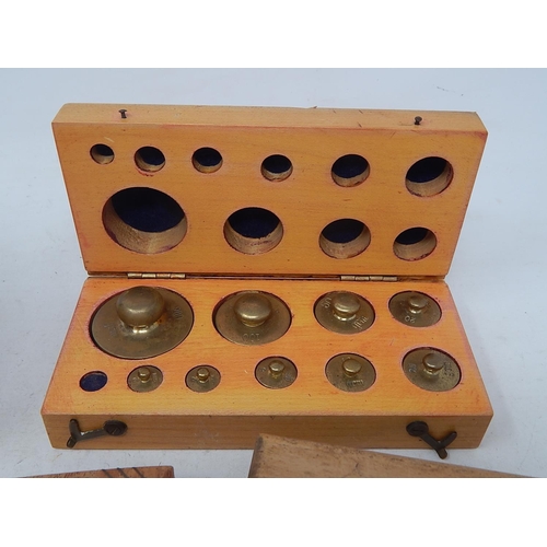 122 - Quanity of Wooden Boxes to Include a Hunting themed box, cigarette dispenser, weights etc